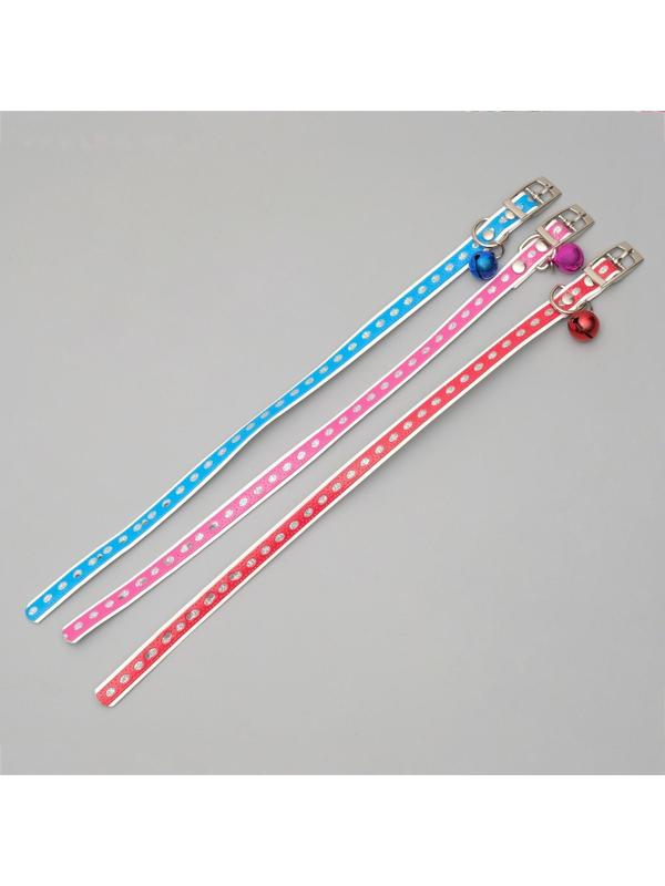 Ошейник из искусственной кожи с блестками, 32 х 1 см, микс цветов