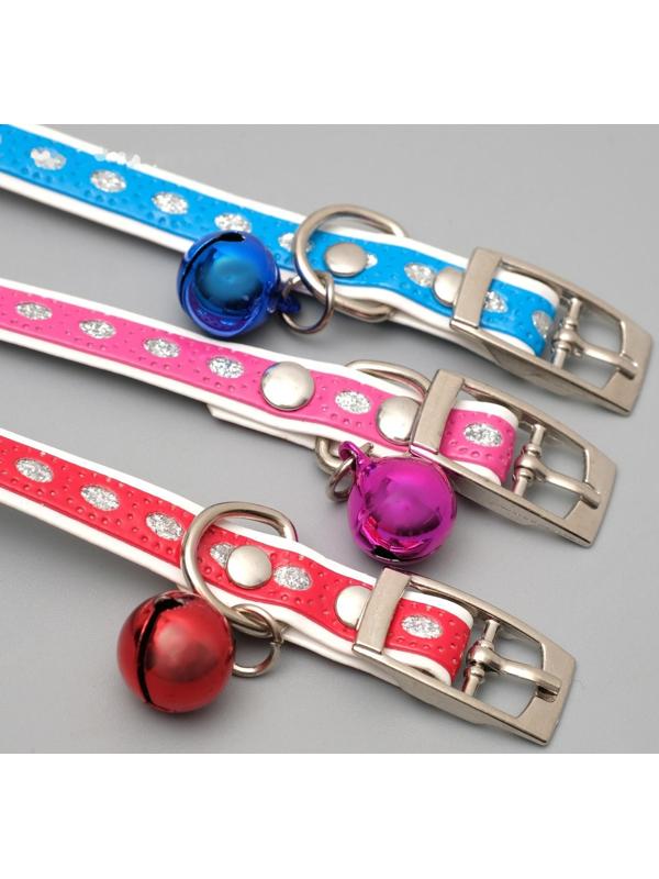 Ошейник из искусственной кожи с блестками, 32 х 1 см, микс цветов