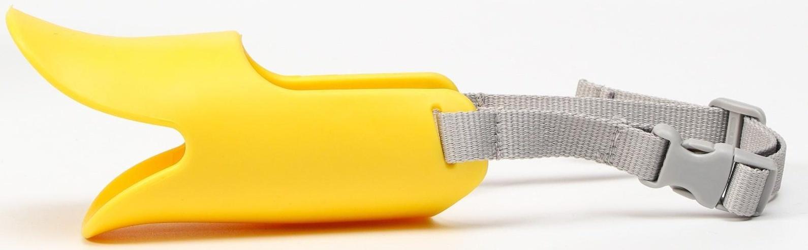 Намордник силиконовый фиксирующий средний (ДН 6,5 см, ОМ 17 см), жёлтый