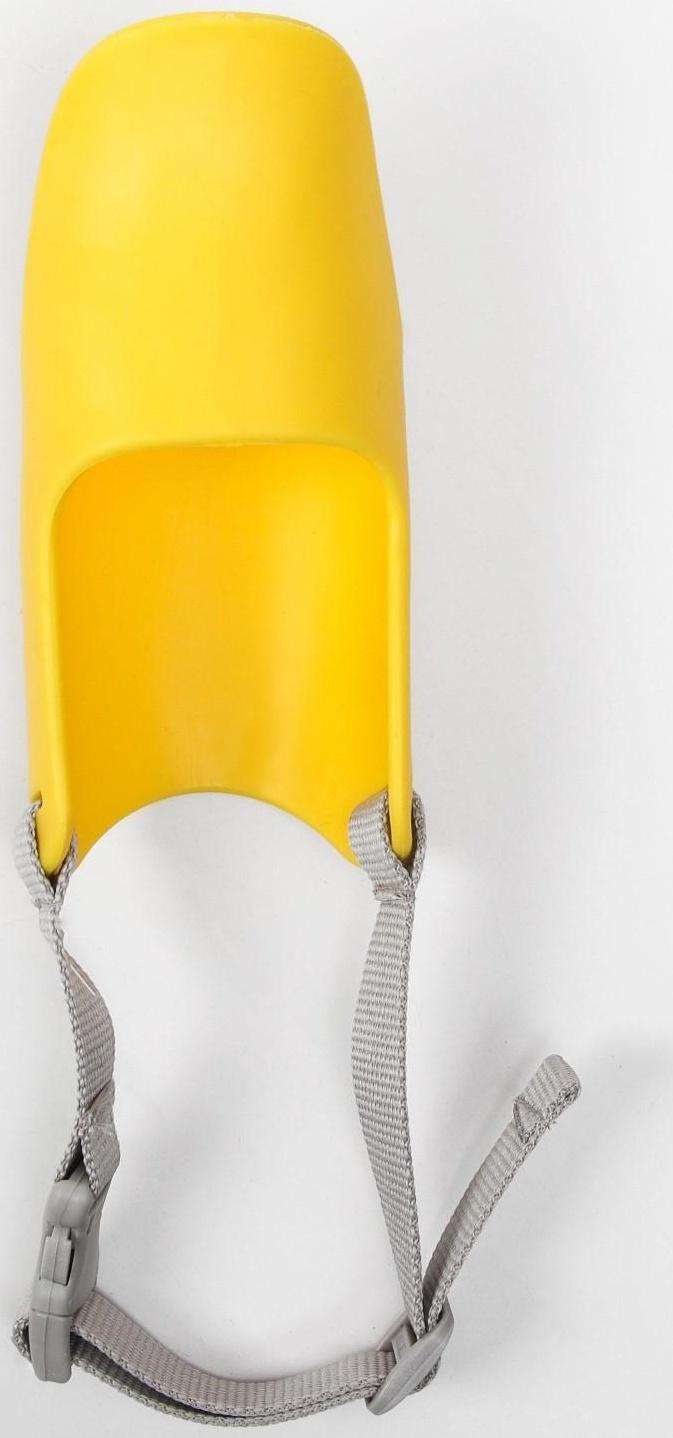 Намордник силиконовый фиксирующий средний (ДН 6,5 см, ОМ 17 см), жёлтый