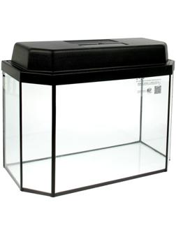 Аквариум панорамный с крышкой, 40 литров, 51 х 23 х 34/39 см, чёрный