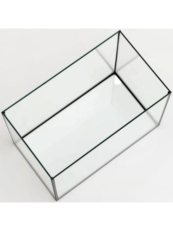 Аквариум прямоугольный с крышкой, 30 литров, 40 х 23 х 32/37 см, чёрный