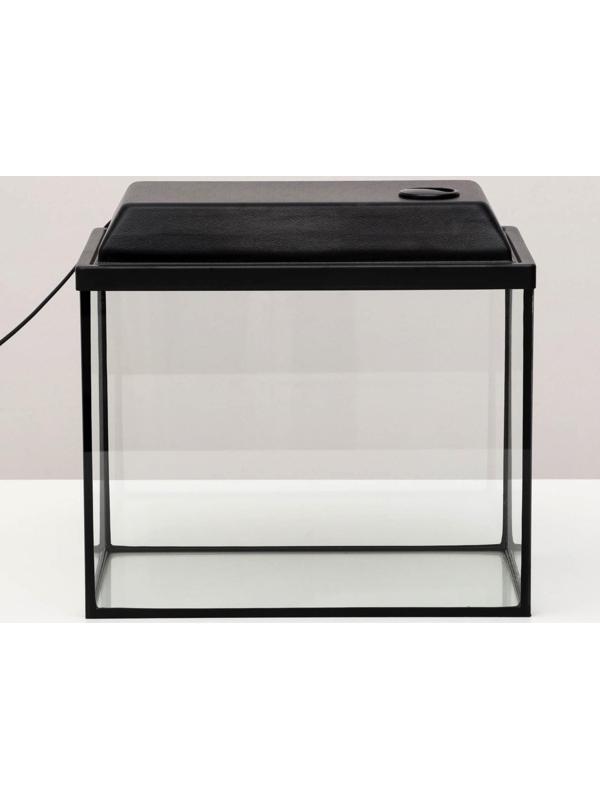 Аквариум прямоугольный с крышкой, 30 литров, 40 х 23 х 32/37 см, чёрный