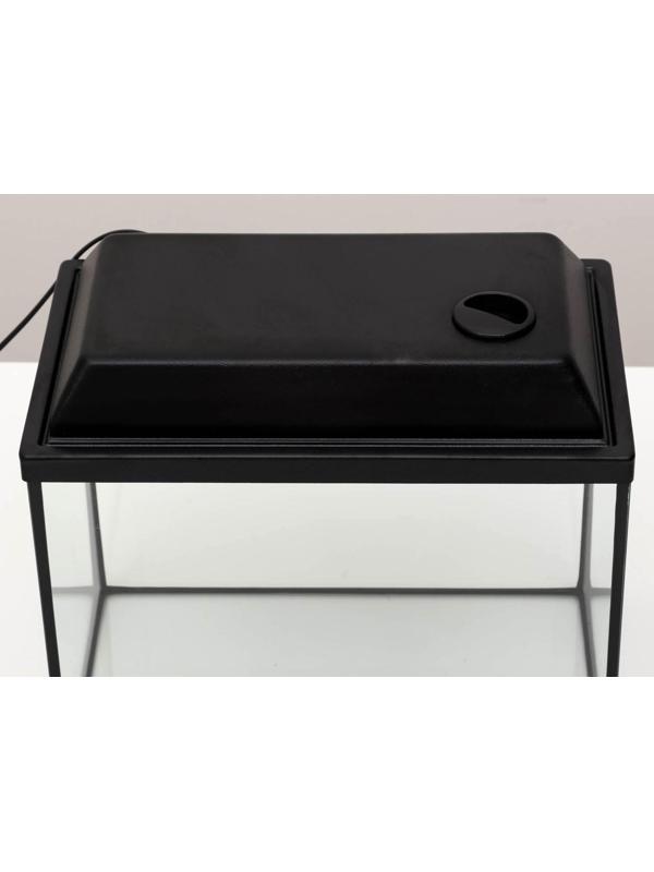 Аквариум прямоугольный с крышкой, 30 литров, 40 х 23 х 32/37 см, чёрный