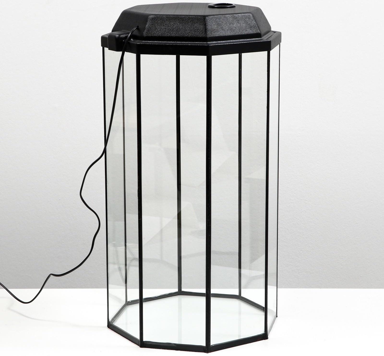 Аквариум восьмигранный с крышкой, 50 литров, 33 х 33 х 60/67 см, чёрный