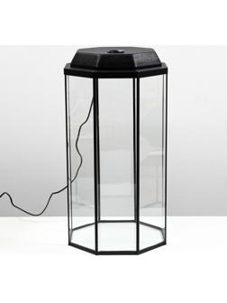 Аквариум восьмигранный с крышкой, 50 литров, 33 х 33 х 60/67 см, чёрный