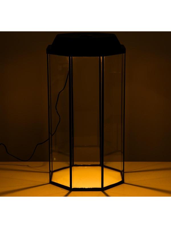 Аквариум восьмигранный с крышкой, 50 литров, 33 х 33 х 60/67 см, чёрный