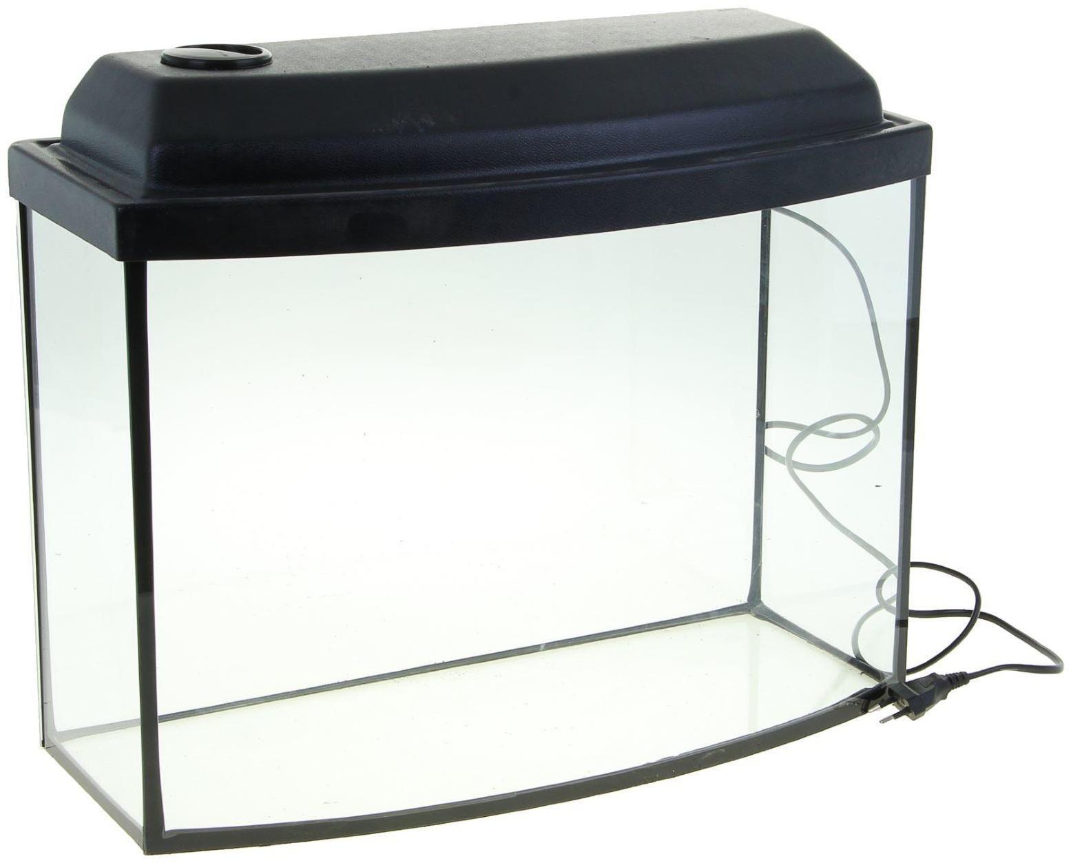 Аквариум телевизор с крышкой, 30 литров, 46 х 20 х 33/38 см, чёрный