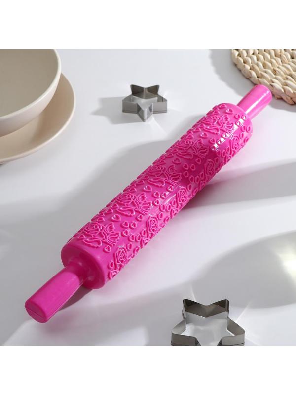 Скалка кондитерская «Розарий», 39 см, фактурная