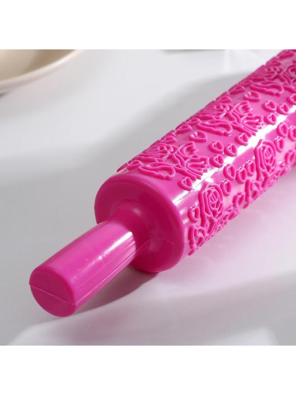 Скалка кондитерская «Розарий», 39 см, фактурная