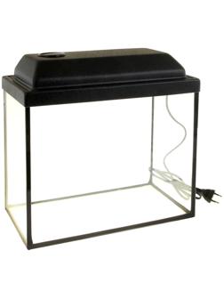 Аквариум прямоугольный с крышкой, 20 литров, 36 х 19 х 29/34 см, чёрный