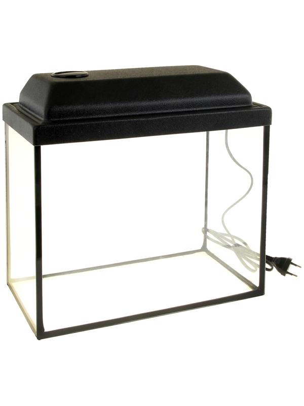 Аквариум прямоугольный с крышкой, 20 литров, 36 х 19 х 29/34 см, чёрный