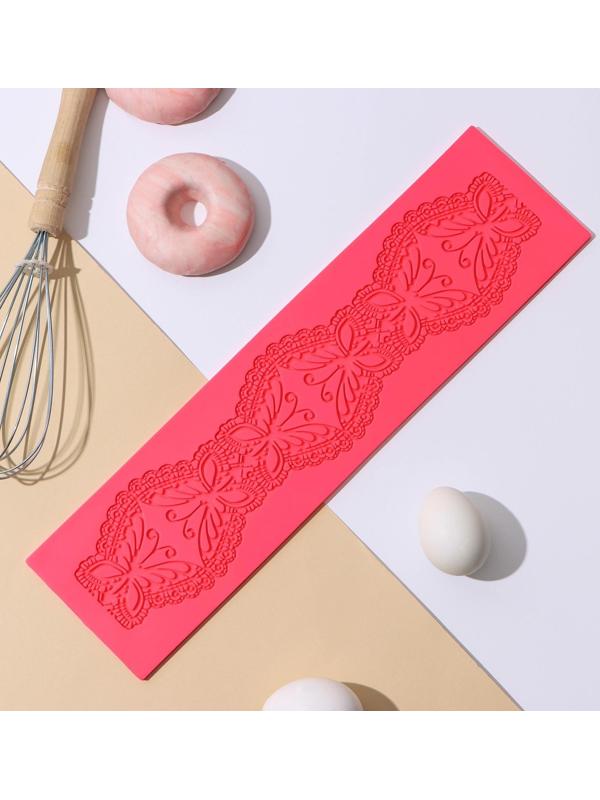 Коврик для айсинга силиконовый Доляна «Бабочки», 40×10×0,5 см, цвет МИКС