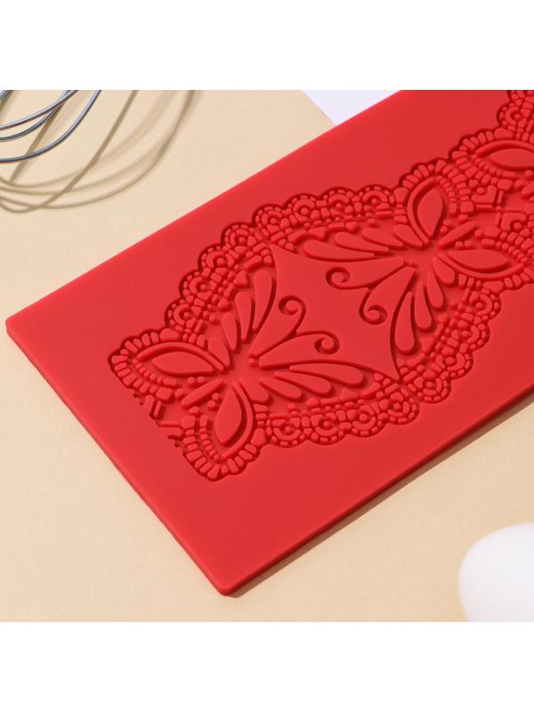 Коврик для айсинга силиконовый Доляна «Бабочки», 40×10×0,5 см, цвет МИКС