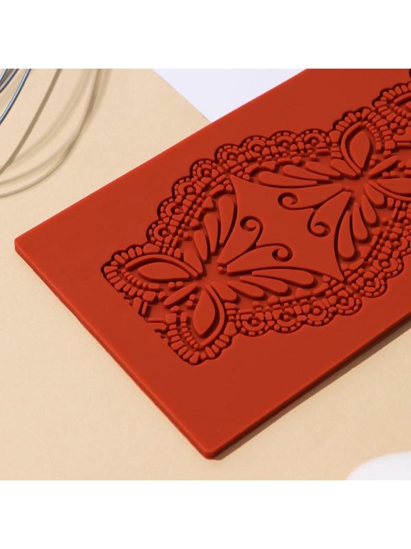 Коврик для айсинга силиконовый Доляна «Бабочки», 40×10×0,5 см, цвет МИКС