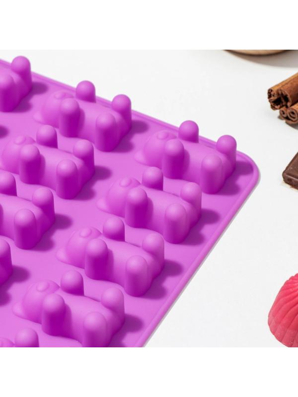 Форма для мармелада Доляна «Медвежата», 18×2 см, 15 ячеек (4,5×2,5×2 см), цвет МИКС