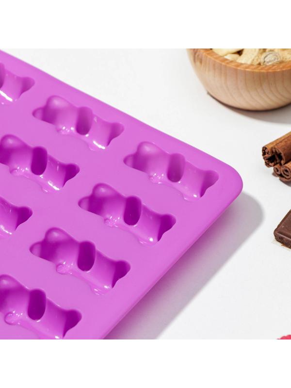 Форма для мармелада Доляна «Медвежата», 18×2 см, 15 ячеек (4,5×2,5×2 см), цвет МИКС