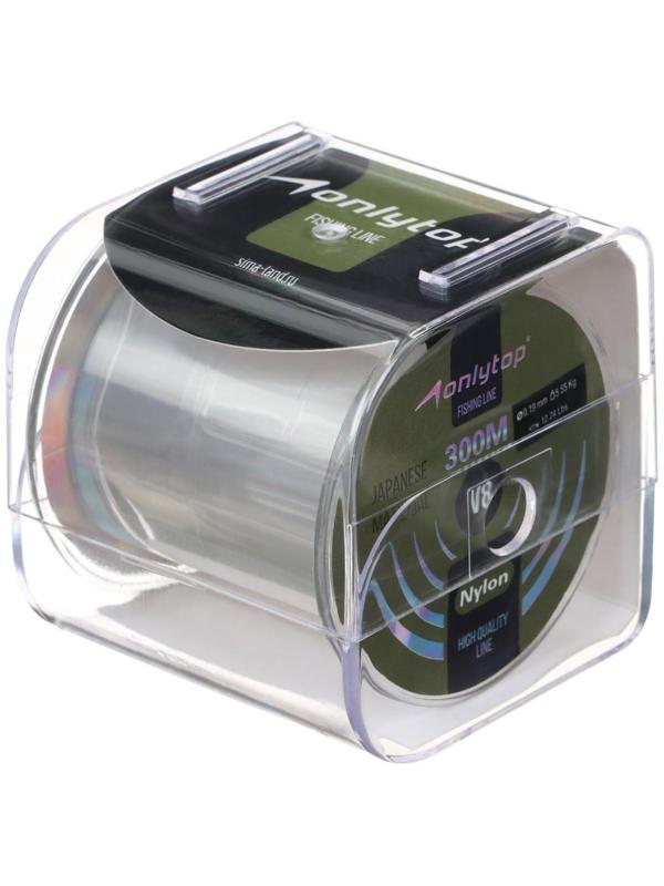 Леска V8 на карпа, d=0,19 мм, 300 м, 5,55 кг, прозрачная