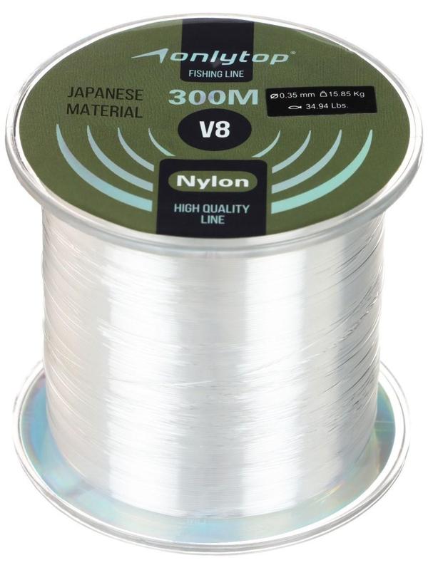 Леска V8 на карпа, d=0,35 мм, 300 м, 15,85 кг, прозрачная