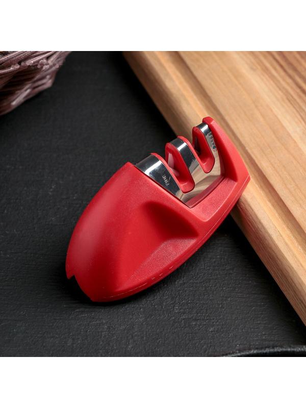 Точилка для ножей с полировкой, 10×6×4 см, цвет МИКС