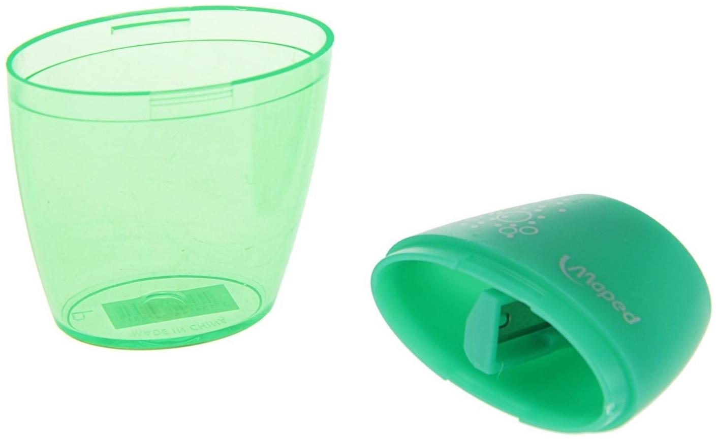 Точилка 1 отверстие с контейнером Maped Shaker, микс