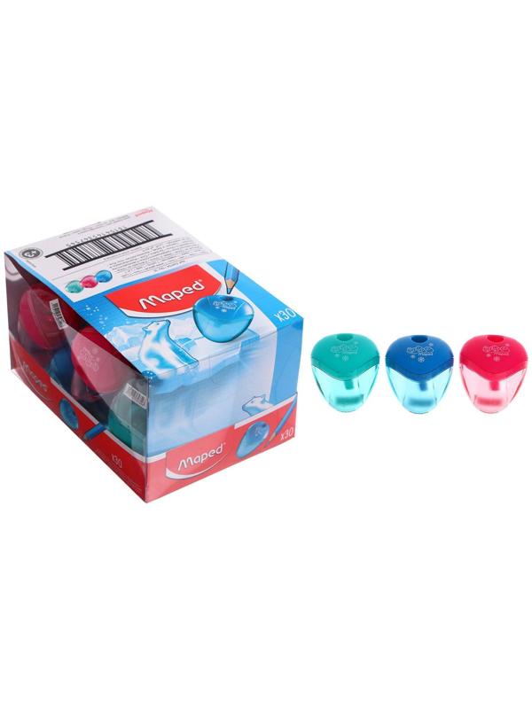 Точилка 1 отверстие с контейнером Maped I-Gloo, микс