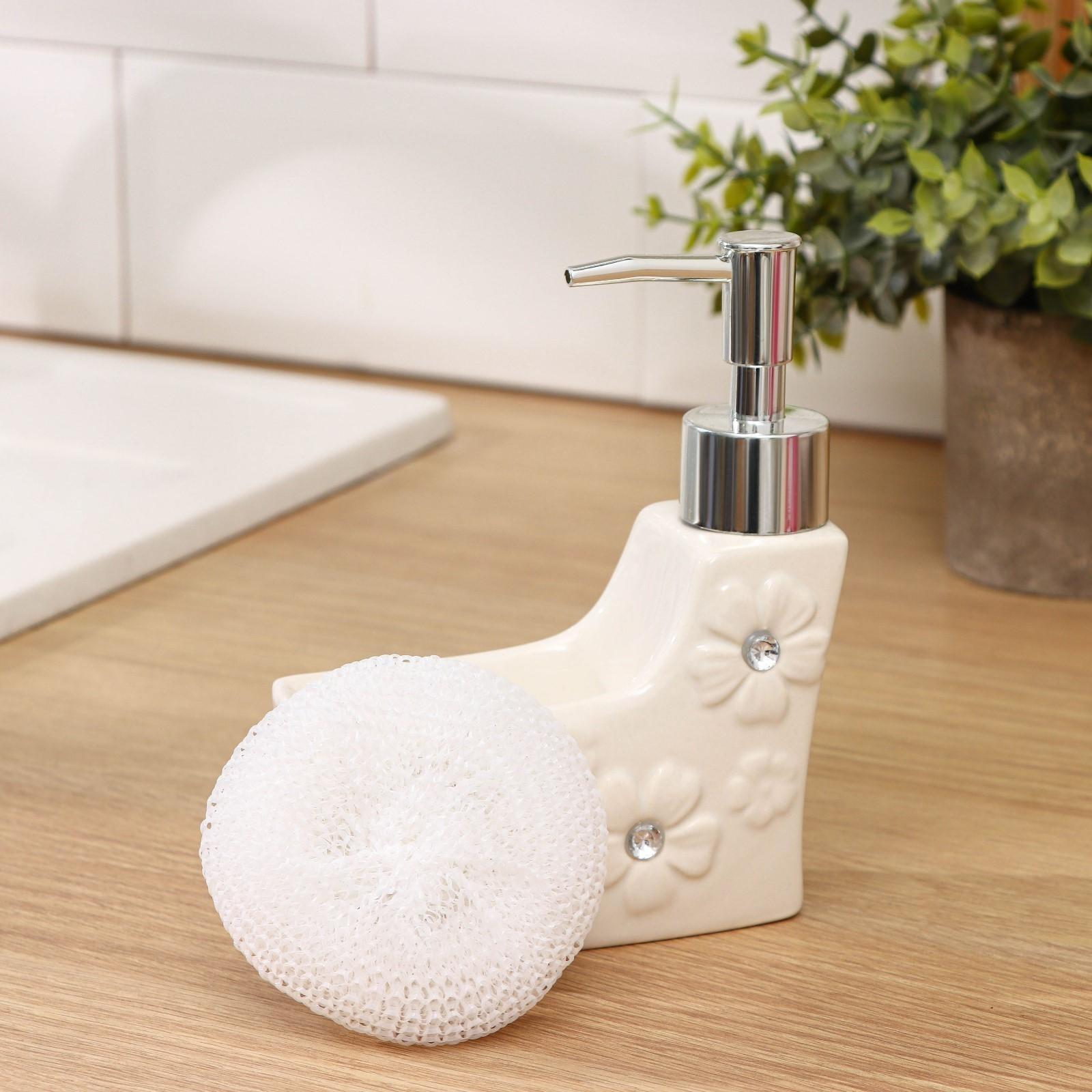 Дозатор для моющего средства с подставкой для губки Доляна «Нежность», 200 мл