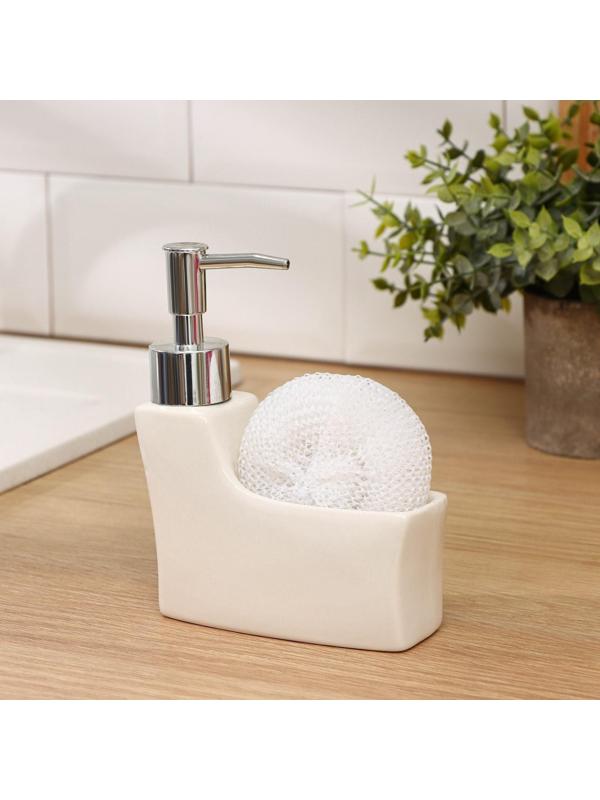 Дозатор для моющего средства с подставкой для губки Доляна «Нежность», 200 мл