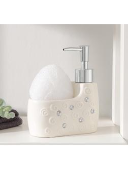 Дозатор для моющего средства с подставкой для губки Доляна «Завитки», 250 мл