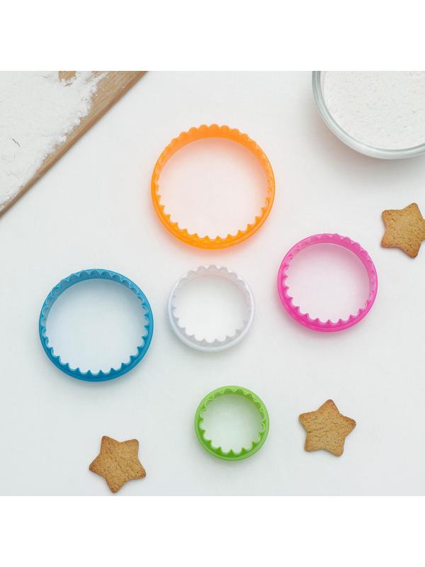 Набор форм для печенья Доляна «Волна», 5 шт, 10×10×3,5 см, цвет МИКС