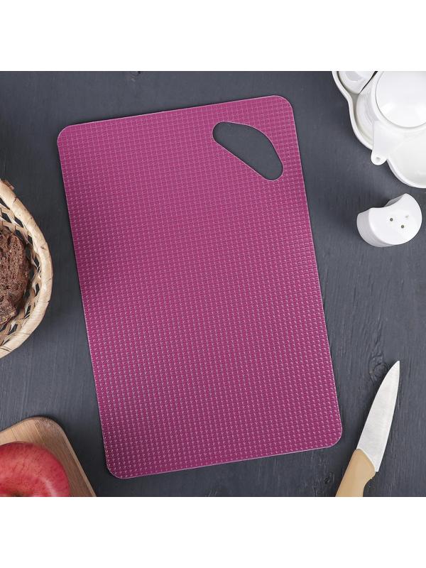 Доска разделочная пластиковая противоскользящая гибкая Доляна, 33×23×0,1 см, цвет МИКС