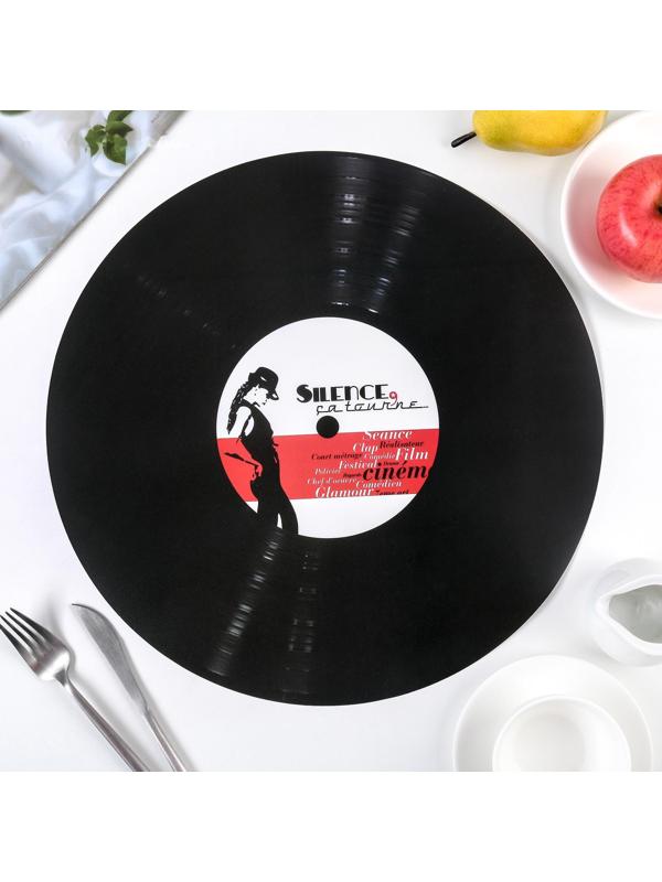 Салфетка сервировочная на стол «Виниловая пластинка», d=38 см, МИКС