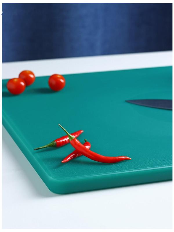 Доска профессиональная разделочная, 50×35×1,8 см, цвет зелёный