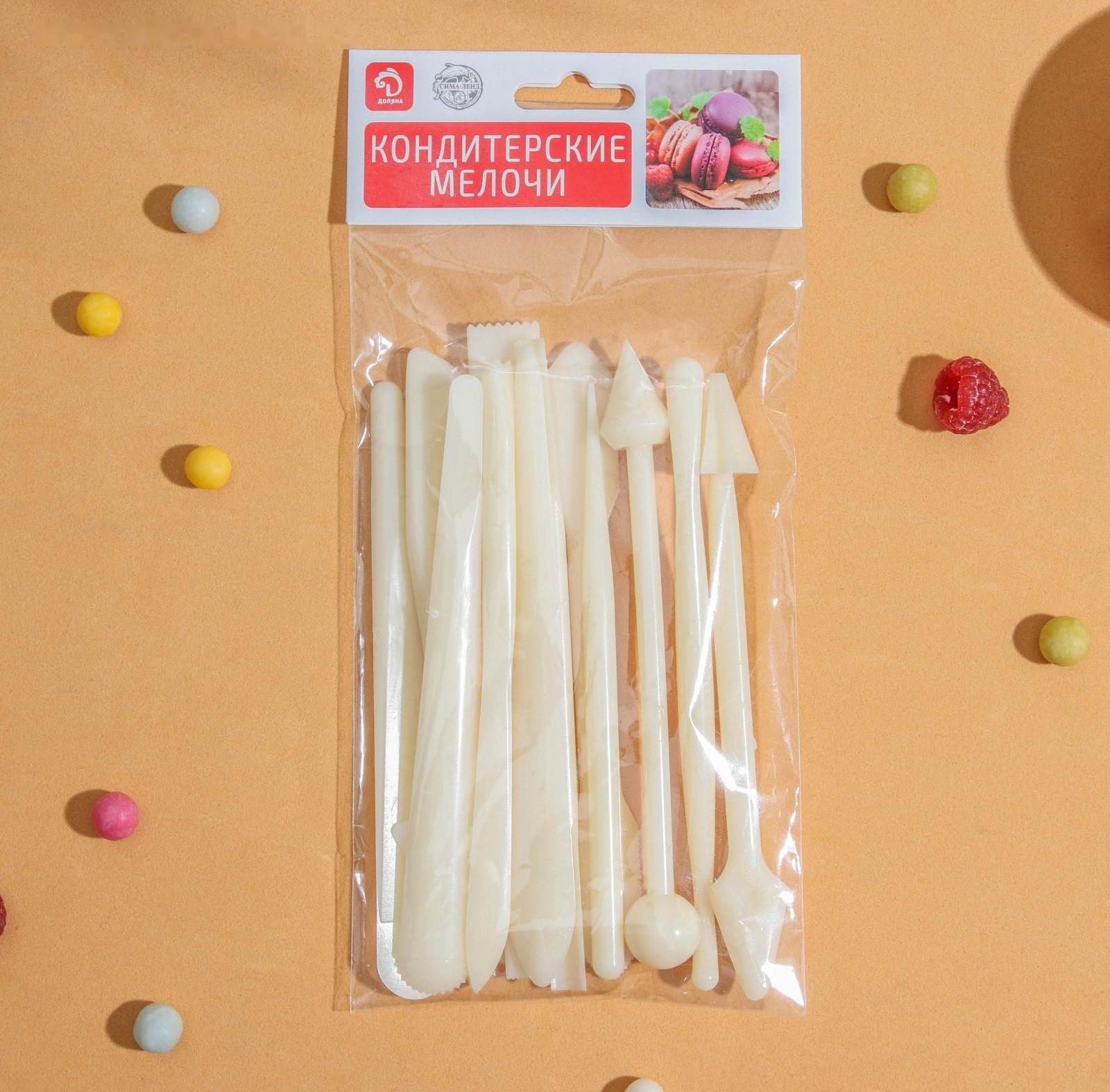 Набор для моделирования кондитерских украшений Доляна, 12 шт, цвет МИКС