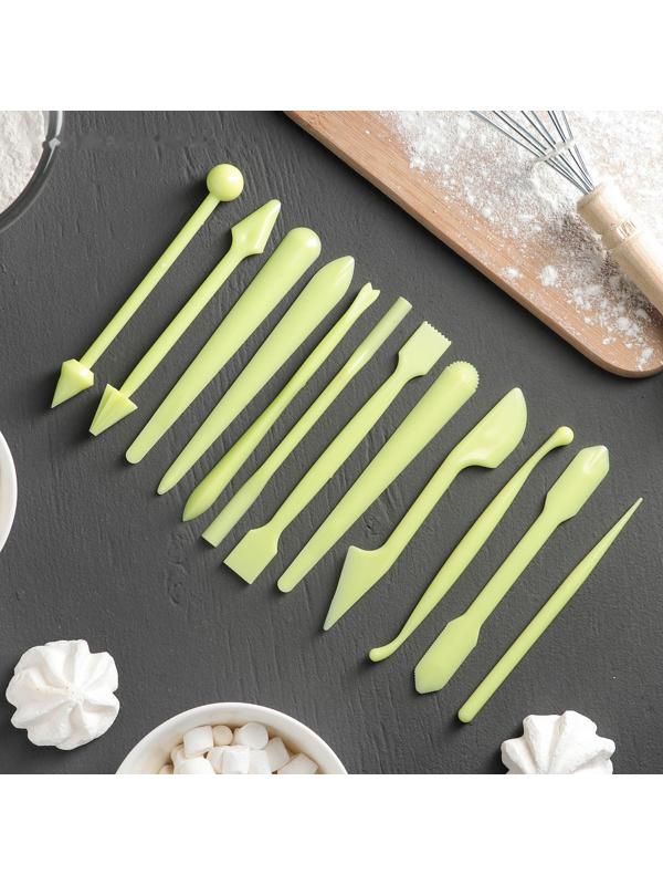 Набор для моделирования кондитерских украшений Доляна, 12 шт, цвет МИКС