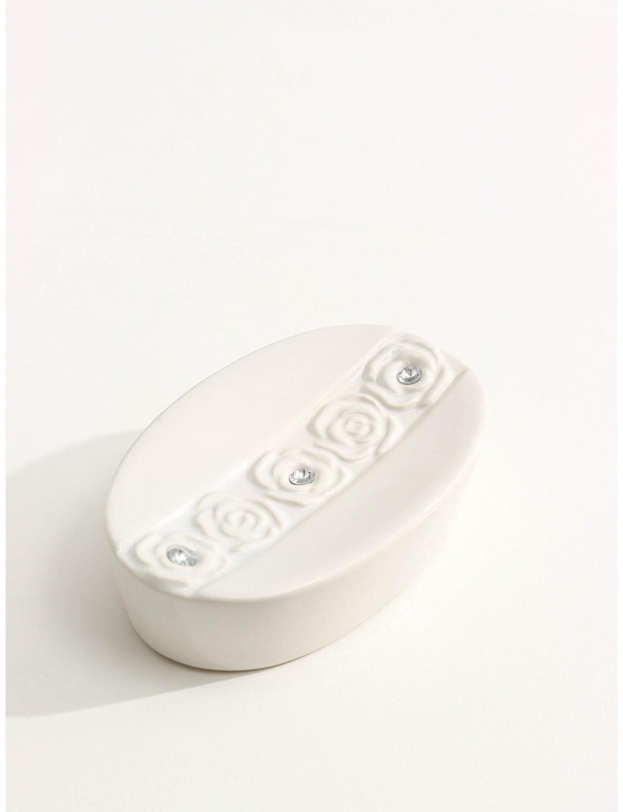 Набор аксессуаров для ванной комнаты Доляна «Барельеф», 4 предмета (дозатор 280 мл, мыльница, 2 стакана)