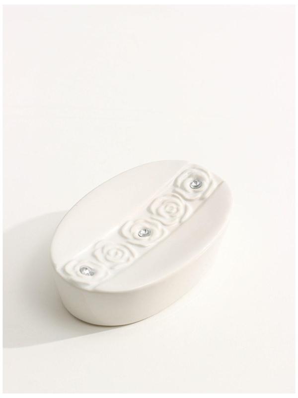 Набор аксессуаров для ванной комнаты Доляна «Барельеф», 4 предмета (дозатор 280 мл, мыльница, 2 стакана)