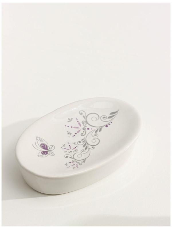 Набор аксессуаров для ванной комнаты Доляна «Изящество», 4 предмета (дозатор 250 мл, мыльница, 2 стакана)