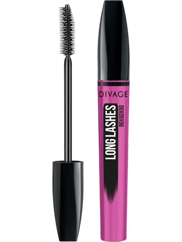 Тушь для ресниц Divage 90x60x90 Longlashes № 7501 удлиняющая, черная, 10 мл