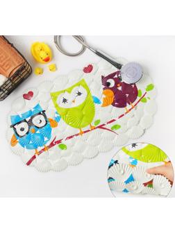 SPA-коврик для ванны на присосках Доляна «Совы», 37×67 см