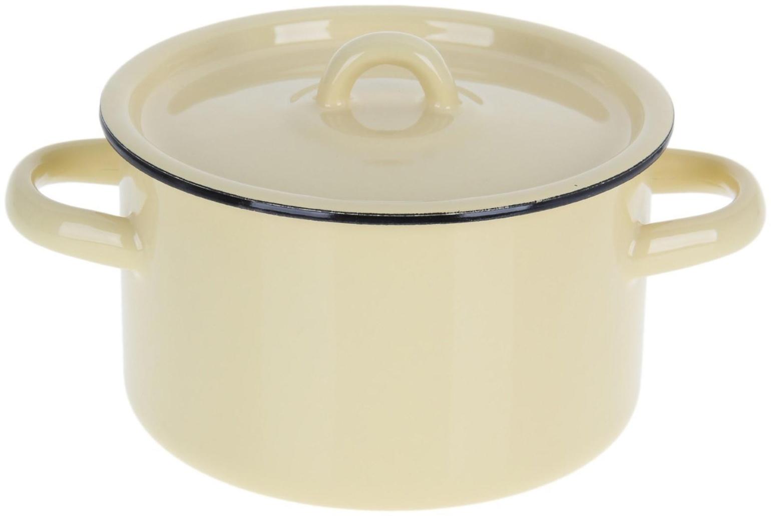 Кастрюля, 1,5 л, металлическая крышка, индукция, цвет МИКС