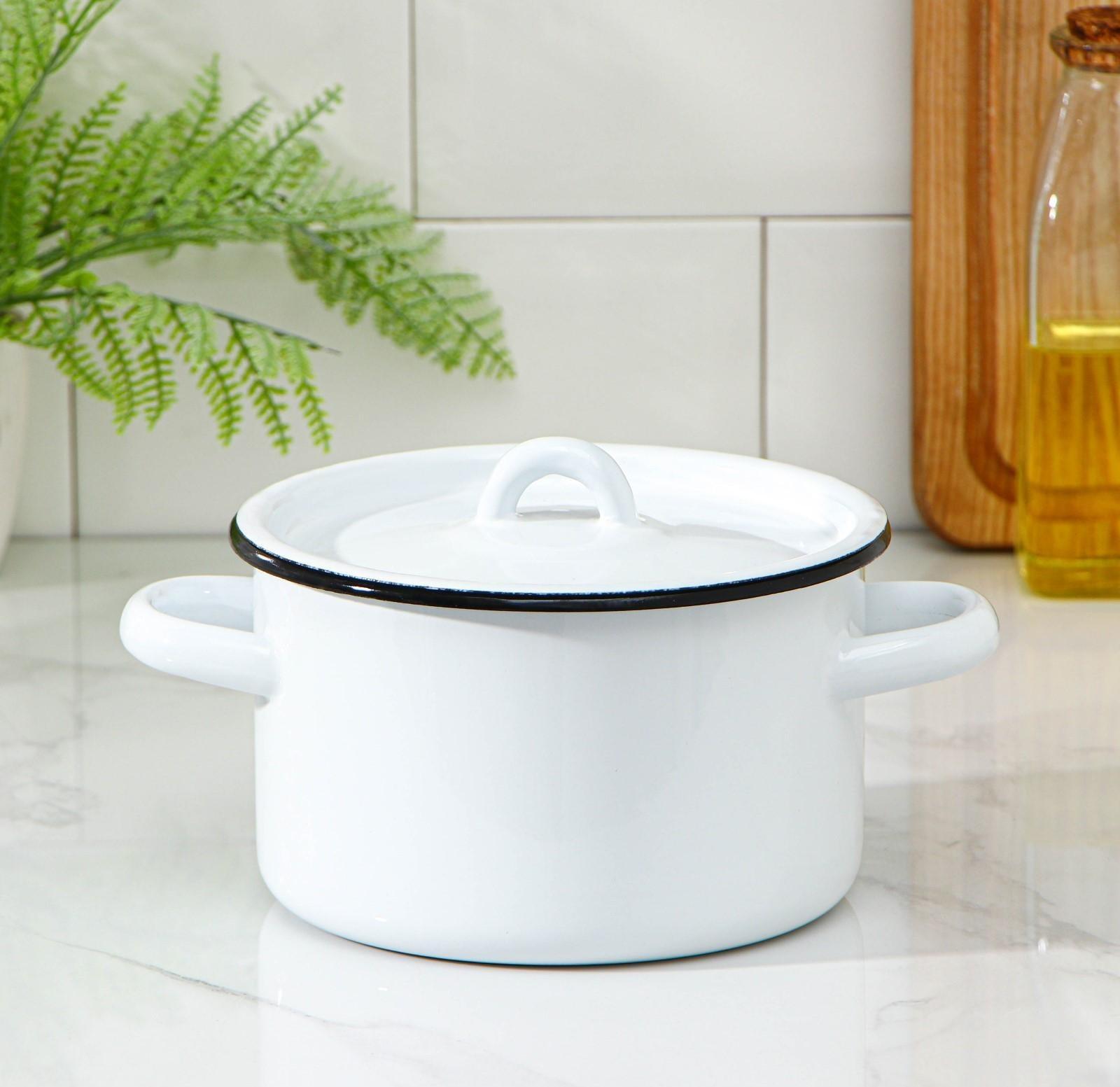 Кастрюля, 1,5 л, металлическая крышка, индукция, цвет МИКС