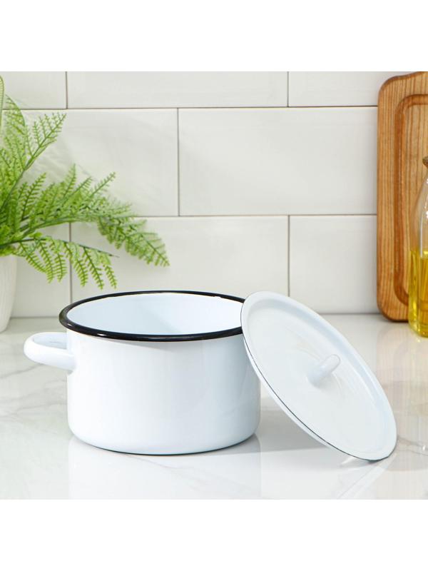 Кастрюля, 1,5 л, металлическая крышка, индукция, цвет МИКС