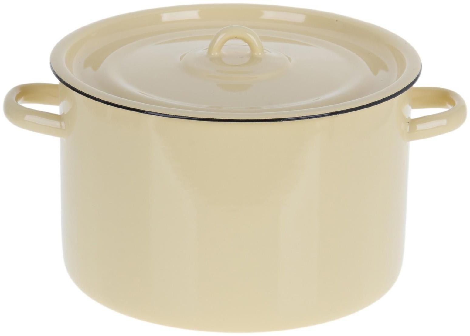 Кастрюля без деколи, 7 л, индукция, цвет МИКС