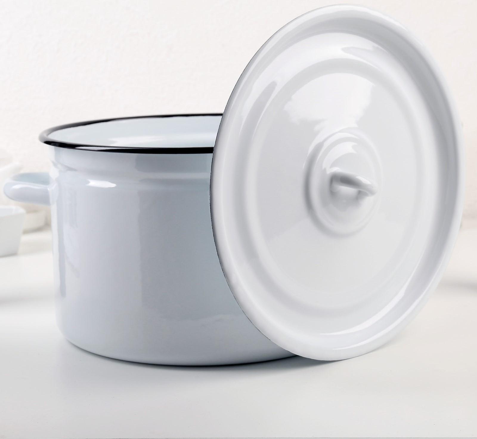 Кастрюля без деколи, 7 л, индукция, цвет МИКС