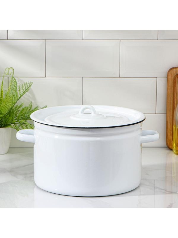 Кастрюля без деколи, 7 л, индукция, цвет МИКС