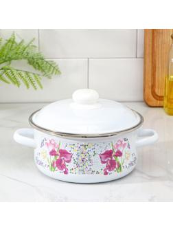 Кастрюля «Мозаика», 2 л, металлическая крышка, индукция, цвет белый