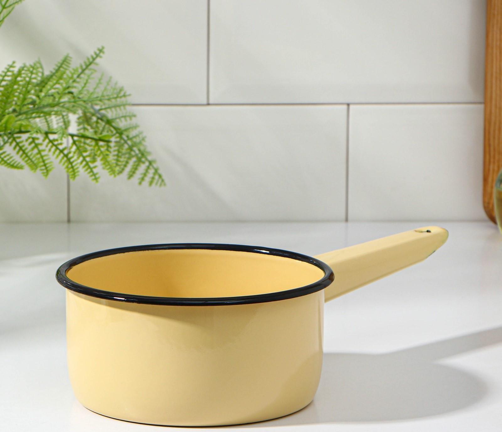 Ковш, 1 л, металлическая ручка, индукция, цвет МИКС