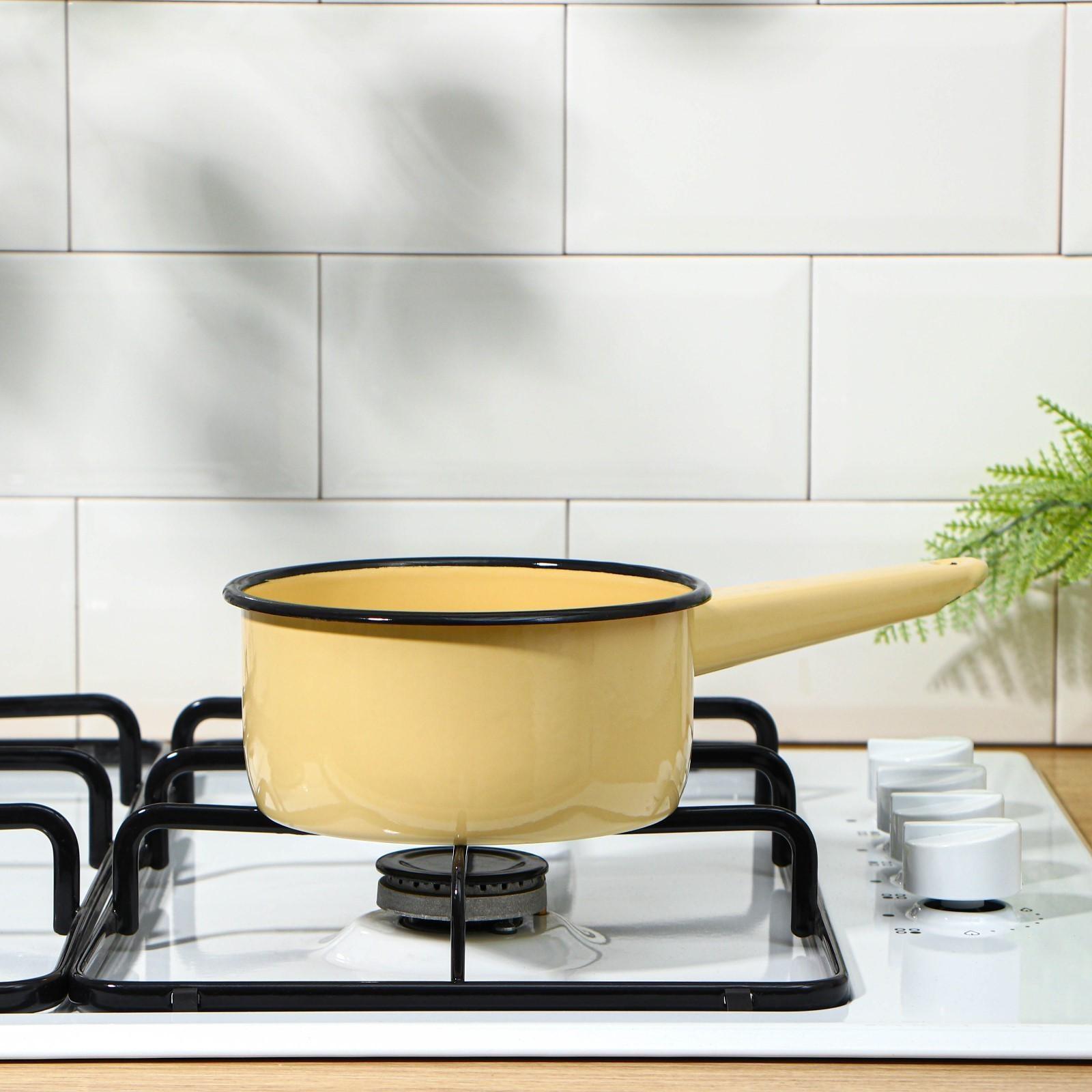 Ковш, 1 л, металлическая ручка, индукция, цвет МИКС