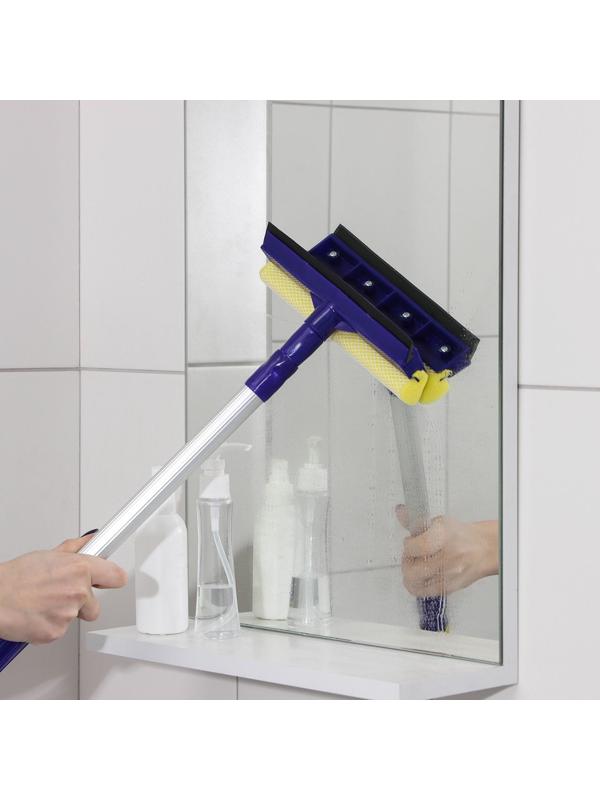 Окномойка с телескопической алюминиевой ручкой и сгоном Доляна, 20×8×50(80) см, поролон